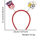 Red soccer fan headband with springs, football badges, and beer motifs for party cheering - Soccer Tournament Headband / Croatia Team Badge Style
