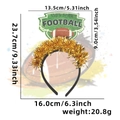 Cerchietto glitterato American Football con frange dorate per i fan del Super Bowl - Taglia unica / Stile Football Americano Frange Oro