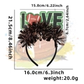 Brauner LOVE Football Haarreif mit Herz-Ball-Motiv und Glitzer für Super Bowl Fans - LOVE Football Braune Fransen Stil
