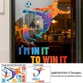 Detail of soccer silhouette wall sticker with I'M IN IT TO WIN IT motivational slogan - I'm In It To Win It Style (ZQ2622) / 60cm*40cm / Colorful
