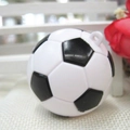 Mini portachiavi a forma di pallone da calcio con classico motivo esagonale nero e bianco - 3.8CM / Nero
