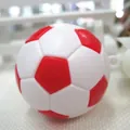 Portachiavi a forma di pallone da calcio rosso e bianco con robusto gancio per appendere - 3.8CM / Bianco con pois rossi