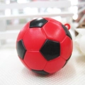 Mini portachiavi da calcio rosso e nero con trama in pelle per souvenir sportivi 2026 - 3.8CM / Rosso con puntini neri