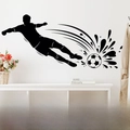 Detalle de vinilo decorativo silueta futbolista con efecto salpicadura medida 87x38cm - Estilo de Silueta de Jugador de Fútbol de la Copa del Mundo / 90cm*40cm (Rollo con Bastoncillo de Algodón)