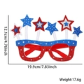 Glittery red white and blue party glasses for USA soccer fans with size dimensions - Independence Day Star Style
