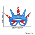 Glittery blue USA flag party glasses with red white stripes and stars for soccer fans - Statue of Liberty Crown Style