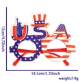 Patriotic USA flag glitter glasses for soccer fans with 14.5cm width dimensions - USA Statue of Liberty Style