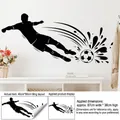 Adesivo murale calciatore dinamico in PVC nero, 40x90cm per decorazione della camera - Stile Silhouette Calciatore Coppa del Mondo / 90cm*40cm (Rotolo con Cotton Fioc)