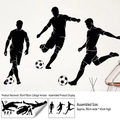 Black soccer player silhouette wall decals set, 30x90cm PVC sports wall stickers - 30cm*90cm / Black