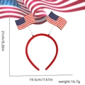USA flag festive headband with red velvet band and glittery stars for fans, 21x19.5cm - USA Flag Style