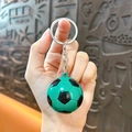 Creative green and black soccer ball keychain pendant for sports fans bags and keys - Single Pendant Style / Green