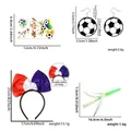 Kit de supporter foot avec serre-tête à nœud boucles d'oreilles et sifflet de fête - Accessoire Supporter France (Style Boucle d'Oreille)