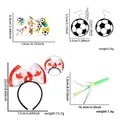 Set d'accessoires de fête foot avec serre-tête Canada et articles de supporter 2026 - Accessoire Supporter Canada (Style Boucle d'Oreille)
