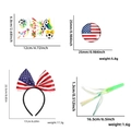Set de fête drapeau USA avec serre-tête nœud, badge et articles de supporter - Accessoire Supporter USA (Style Broche)