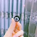 Miniatur Billardkugel Nr. 8 Schlüsselanhänger Anhänger mit Metallhaken Zubehör - Black 8 Ball With Hook / Schwarz