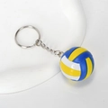 Portachiavi da pallavolo tricolore blu, giallo e bianco con anello in argento - Pallavolo Giallo Bianco Blu