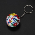 Soccer ball keychain with Italy and Uruguay flags and national team logos design - Shiny International Flag Football (4.0CM)