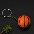 Miniature basketball keychain with textured orange surface and silver metallic ring - Classic Orange Basketball (3.6CM)
