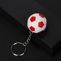 Creative red and white soccer ball keychain pendant with silver metal ring - Matte Red White Football (3.6CM)