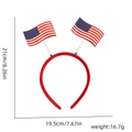 USA vlag hoofdband voor voetbalfans met zilveren veren en glitterdecoratie - Dubbele USA Vlag Stijl
