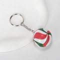 3D volleyball keychain in red green and white colorway for bag decoration and sports gift - White Green Red Volleyball