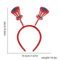Glitter USA flag top hat headband for soccer fans with size dimensions shown - Double Tall Top Hat Style