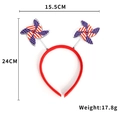 USA flag themed red headband with rotating star and stripe windmills for soccer fans - Windmill Style