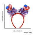 Patriotic USA flag heart headband with red white blue tinsel for soccer fans - Double Heart Streamer Style