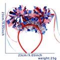 USA flag themed soccer fan headband with red and blue streamers for party cheer - Flag Red White Blue Striped Style