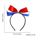 USA flag style oversized bow headband for World Cup soccer fans in red white and blue - Red White Blue Bow Thin Headband Style