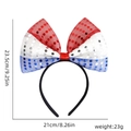 Sequin bow headband with red white and blue stripes for USA world cup cheering fan - Red White Blue Sequin Bow Style