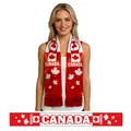 Canada World Cup fans scarf with red maple leaf design and elegant tassels - Canada