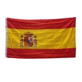 Detail of Spain flag with coat of arms and metal grommets for hanging 90x150cm - Spain Flag with Grommets (Standard)
