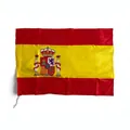 Bandiera della Spagna 90x150cm in poliestere resistente con stemma e cordoncino bianco - Bandiera della Spagna con Nastri (90*145cm)