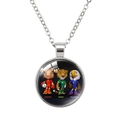 Silver pendant necklace featuring 2026 World Cup mascot graphic under glass cabochon - Cartoon Mascot Trio (62636904) / 25mm / Silver