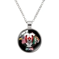 2026 World Cup mascot glass pendant necklace featuring USA Mexico Canada flags and icons - 2026 World Cup Animal Flags Totem (62636905)