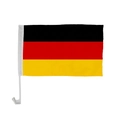German flag for car window with 90x150cm polyester banner and white plastic pole - German Car Flag with Pole