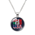 Silver pendant necklace with 2026 World Cup logo and flags of Canada Mexico USA - FIFA World Cup 2026 Host Countries Text (62636907)