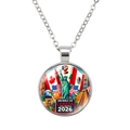 Silver 2026 World Cup necklace with round pendant featuring regional flag graphics - 2026 World Cup Host Landmarks (62636911)