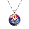 Silver pendant necklace with 2026 FIFA World Cup official logo in glass cabochon - FIFA World Cup 2026 Official Logo (62636912)