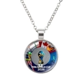 Silver 2026 World Cup pendant necklace featuring official trophy and football design - 2026 World Cup Trophy and Landmarks (62636914)