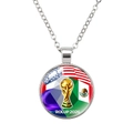 Silver 2026 World Cup mascot trophy pattern round pendant necklace for fans - Trophy and ROLUP 2026 (62636915)