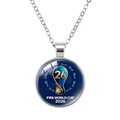2026 World Cup mascot trophy necklace with blue round glass pendant and silver chain - 2026 World Cup Logo and Multi-Trophy (62636916)