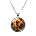 Silver 2026 World Cup trophy pendant necklace with USA Mexico Canada flag elements - Trophy and Three Countries Flags (62636917)
