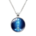 Silver O-chain necklace with blue 2026 World Cup trophy pendant and glass dome - FIFA 2026 Blue Ice Style Trophy (62636918)