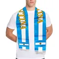 Sciarpa Argentina con strisce bianche e blu e scritta gialla ARGENTINA per i tifosi - Sciarpa dell'Argentina