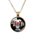 Antique bronze 2026 World Cup mascot necklace with USA Canada Mexico animals - Bronze 2026 World Cup Animal Flags (62637005)