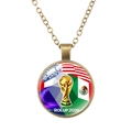 Antique bronze necklace with 2026 World Cup trophy pendant and host country flags - Trophy and ROLUP 2026 (62637015)