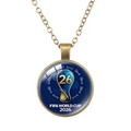 Bronze 2026 World Cup mascot glass pendant necklace with official blue FIFA logo - 2026 World Cup Logo and Multi-Trophy (62637016)