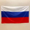 Official Russia flag with eagle emblem made of durable polyester for outdoor display - Large Standard Tricolor Polyester Style